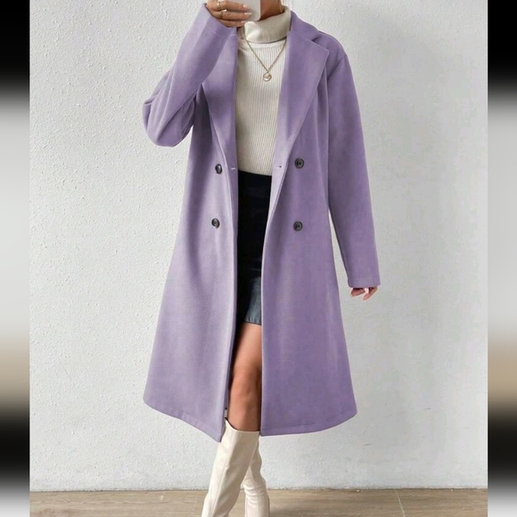 Women Plain Front Button Concealed Placket Long Sleeve Simple Jacket - Picture 2 of 6